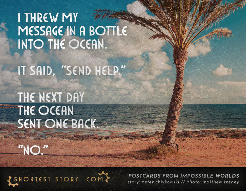 a short story about throwing a message into the ocean and getting one back