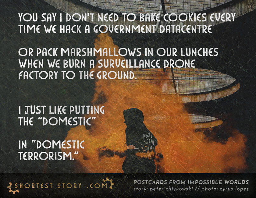 a short story about baking cookies and burning empires