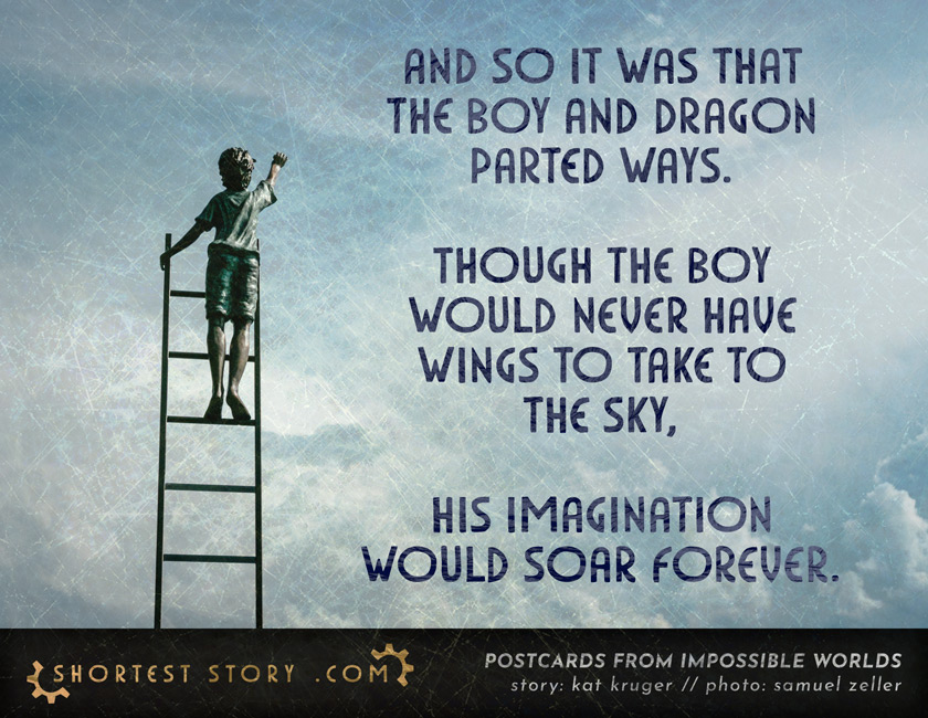 a special guest story by Kat Kruger about a boy, a dragon, and an unfurling of wings